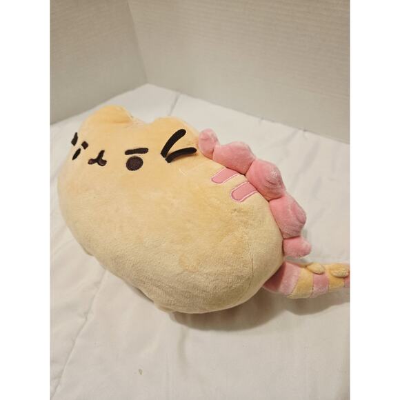 Gund Stuffed Pusheen Cat 13" Strawberry Banana Pusheenosaurus Preowned with Tag - Picture 4 of 8